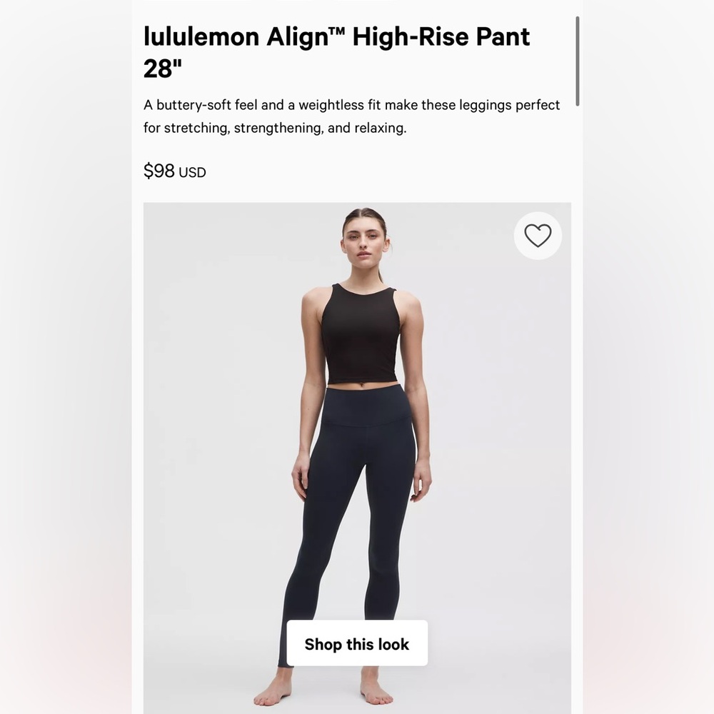 Lululemon Align High Rise Pant 28”
